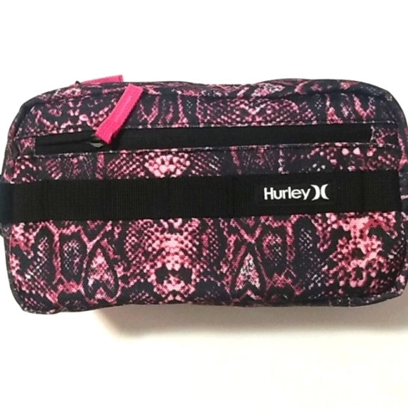HURLEY PINK BLACK SNAKE PRINT TRAVEL BAG CARRY ALL TOTE SIZE OS NWT - Picture 2 of 8